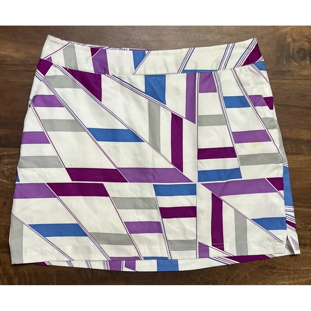 Adidas Skirt Skort Women's 8 Court Tennis Golf Purple White Swoosh Lined
